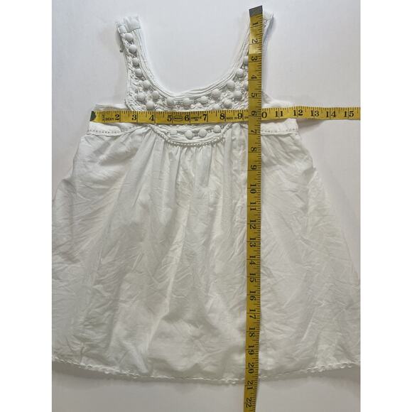 Monsoon White Cotton Sparkle Smocked Summer Top Size 8/9 - Picture 6 of 10